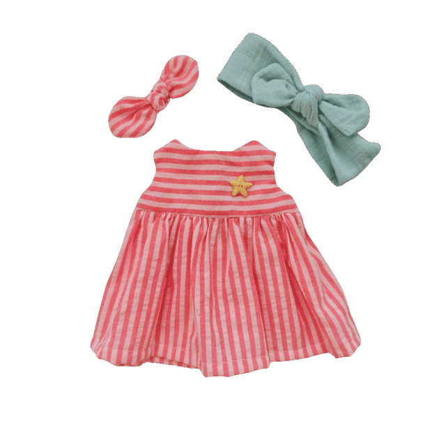 Vestido rayas rosa neón