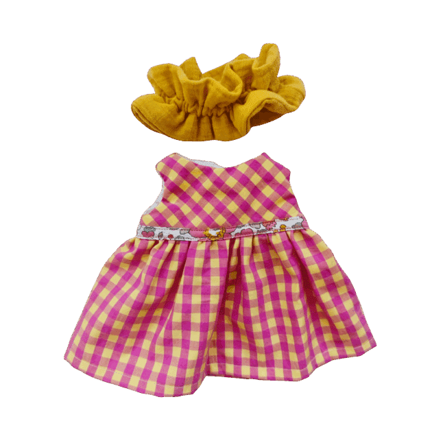 Vestido Vichy rosa y limón