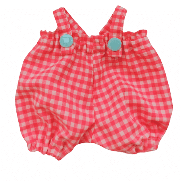 Ranita rosa flúor botón turquesa