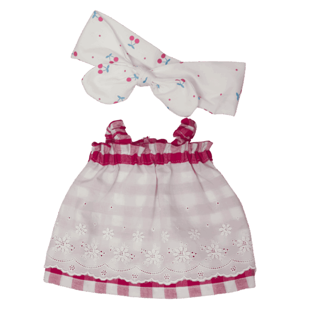 Conjunto Vichy Cereza puntilla