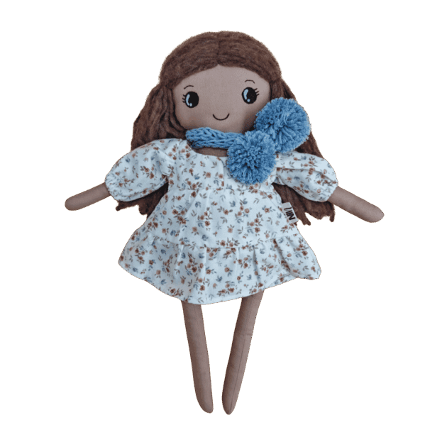 Vestido Florecillas azules y marrones